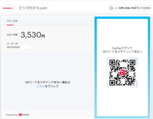 PayPayビックカメラ決済2
